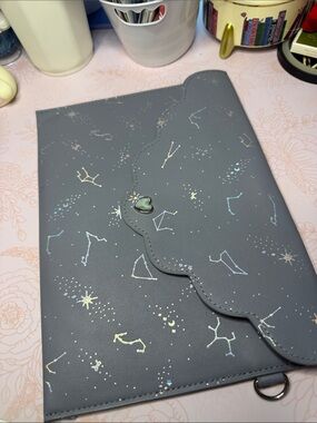 Simply Gilded Starry Constellation Notebook/Tablet Sleeve - Slate Gray